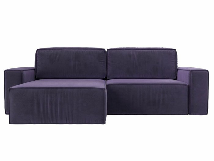 Угловой диван-кровать Прага классик фиолетового цвета левый угол - купить Угловые диваны по цене 78999.0