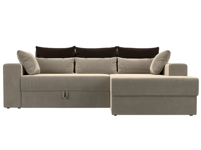 Угловой диван-кровать Мэдисон бежево-коричневого цвета - купить Угловые диваны по цене 40990.0