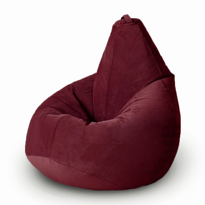 Кресло-мешок Груша Комфорт Версаль бордового цвета