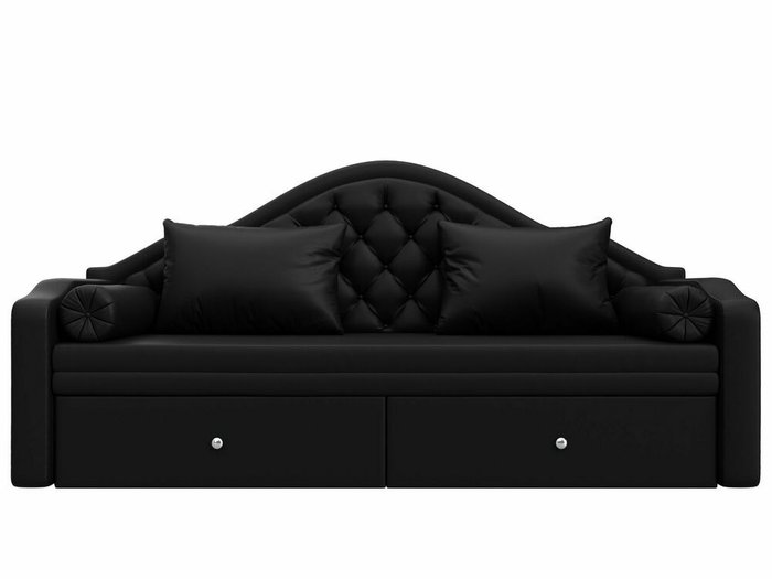 Диван-кровать Сойер черного цвета (экокожа) - купить Прямые диваны по цене 49999.0