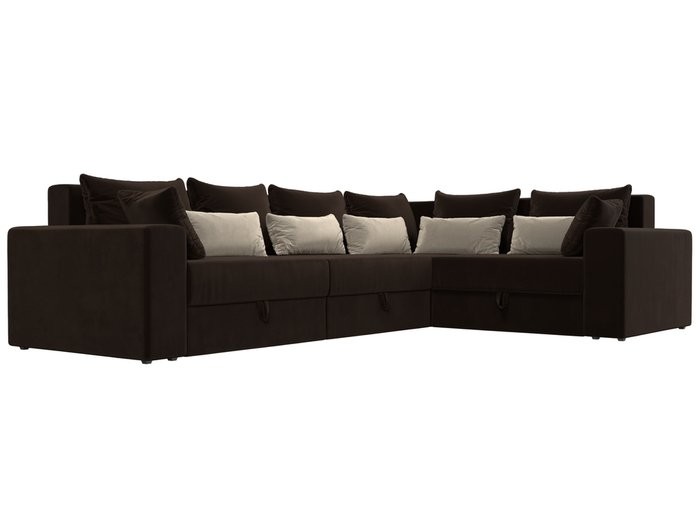 Угловой диван-кровать Мэдисон Long коричнево-бежевого цвета - лучшие Угловые диваны в INMYROOM