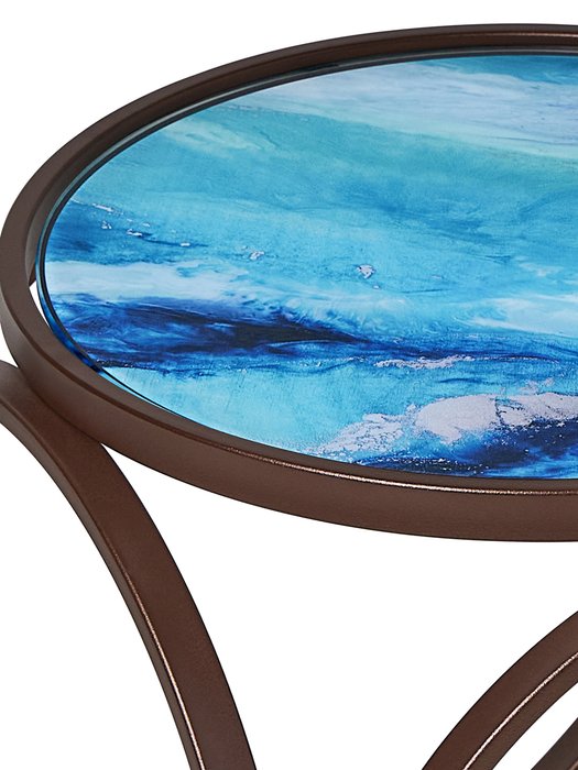 Кофейный столик Sfera коричнево-голубого цвета - лучшие Кофейные столики в INMYROOM