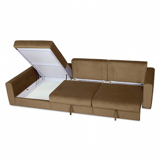 Угловой диван-кровать Мэдисон Лувр коричневого цвета большой - купить Угловые диваны по цене 58990.0