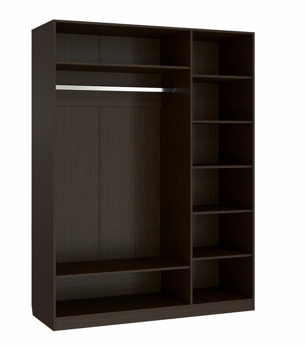 Шкаф трехдверный с зеркалами Анастасия темно-коричневого цвета - купить Шкафы распашные по цене 49625.0