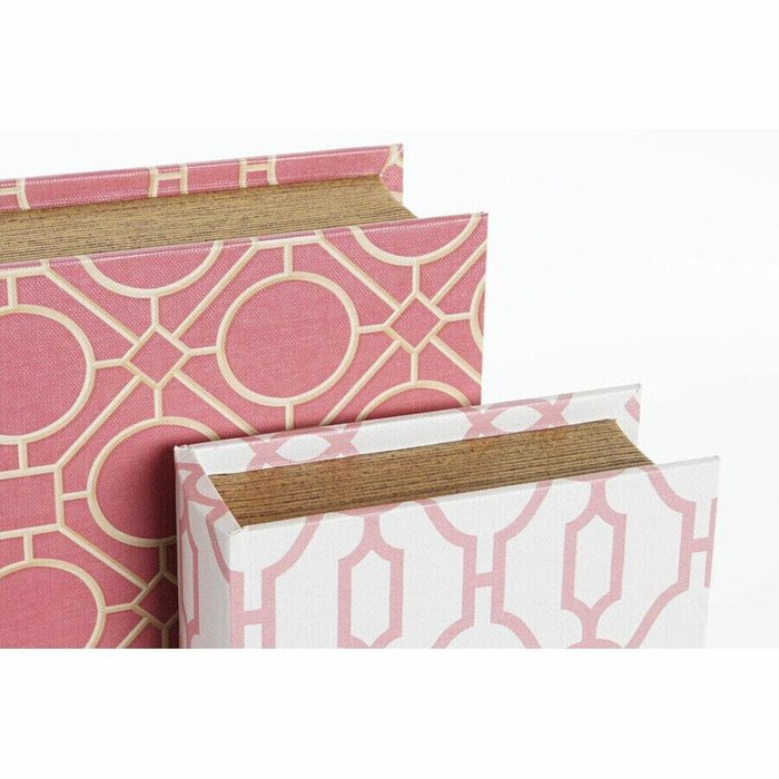 Шкатулки Коробка DKD Home Decor Буклет Полотно Деревянный 20 x 8 x 26 cm (2 штук) - лучшие Декоративные коробки в INMYROOM
