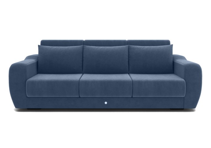 Набор из дивана-кровати с двумя креслами синего цвета - купить Прямые диваны по цене 325000.0