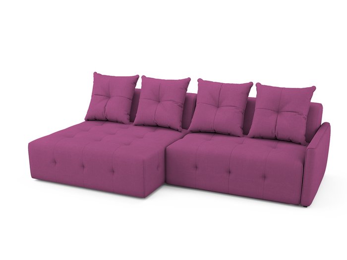 Угловой Диван-кровать Bronks левый пурпурного цвета - лучшие Угловые диваны в INMYROOM