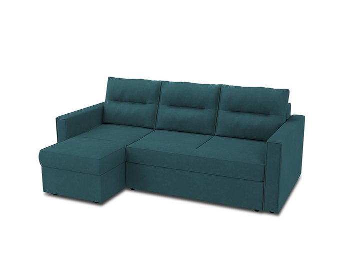 Угловой диван-кровать левый Macao сине-зеленого цвета - купить Угловые диваны по цене 72100.0