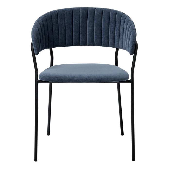 Стул Turin синего цвета с чёрными ножками - купить Обеденные стулья по цене 11240.0