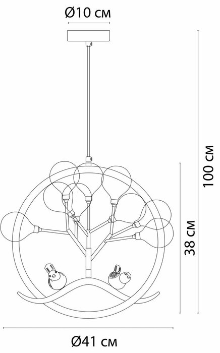 Подвесная люстра Arte Lamp CANDY A7274SP-9GO - купить Подвесные люстры по цене 8590.0