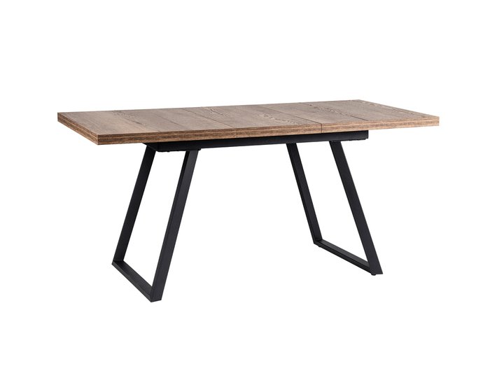 Раздвижной обеденный стол Пеле 140 черно-коричневого цвета - лучшие Обеденные столы в INMYROOM Раздвижной обеденный стол Пеле 140 черно-коричневого цвета - лучшие Обеденные столы в INMYROOM