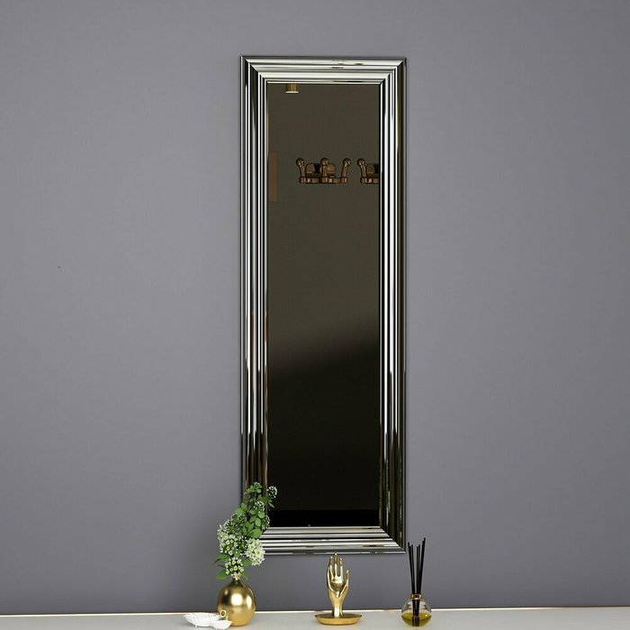 Настенное зеркало Decor 30х90 серебряного цвета - лучшие Настенные зеркала в INMYROOM