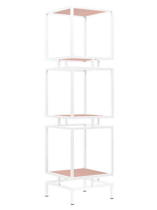 Стеллаж Cubic-3 бело-розового цвета
