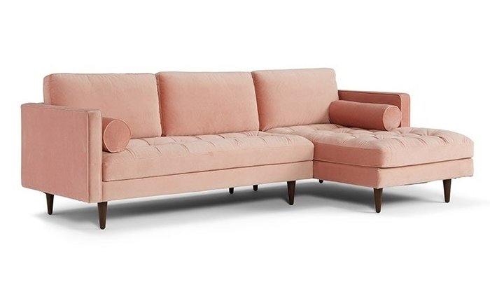 Модульный угловой диван розового цвета - купить Угловые диваны по цене 104900.0
