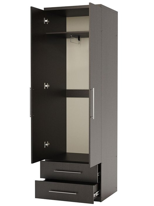 Шкаф для одежды с ящиками Мелодия МШЯ-21 100 цвета венге - купить Шкафы распашные по цене 24990 Шкаф для одежды с ящиками Мелодия МШЯ-21 100 цвета венге - купить Шкафы распашные по цене 24990