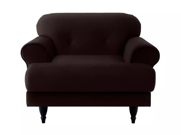 Кресло Italia темно-коричневого цвета с черными ножками - купить Интерьерные кресла по цене 44910.0