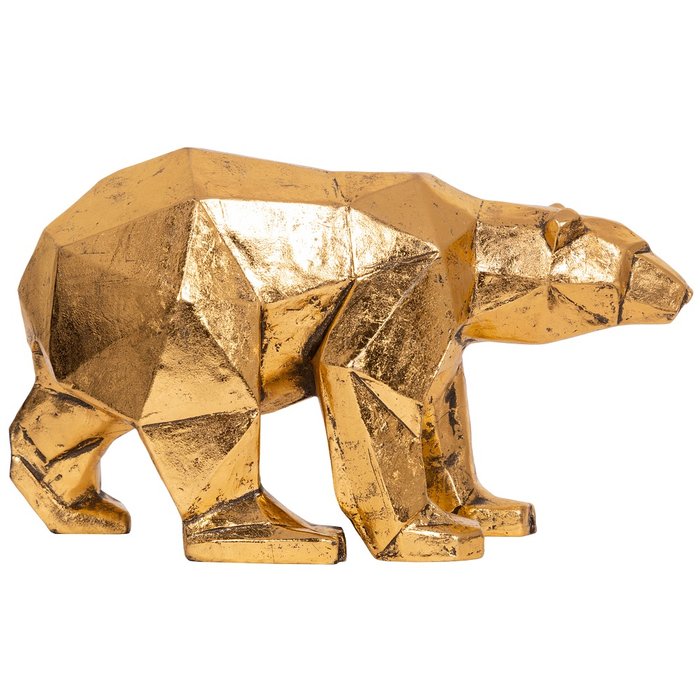 Скульптура Медведь Шейп золотого цвета