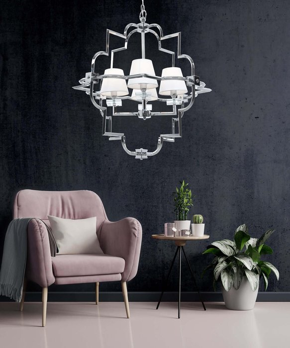 Подвесная люстра Lumina Deco Baltimore LDP 8020-4 CHR+WT - купить Подвесные люстры по цене 11920.0