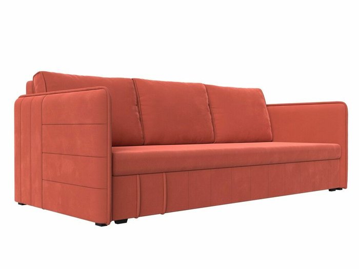 Прямой диван-кровать Слим кораллового цвета