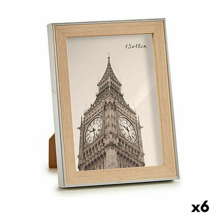 Фоторамка 15,6 x 2 x 20,7 cm Серебристый Коричневый Пластик Cтекло (6 штук)