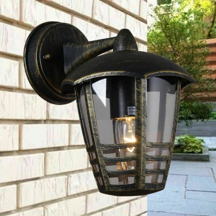Уличный настенный светильник 08303-9.2-001SJ Top mount BKG черного цвета - лучшие Настенные уличные светильники в INMYROOM