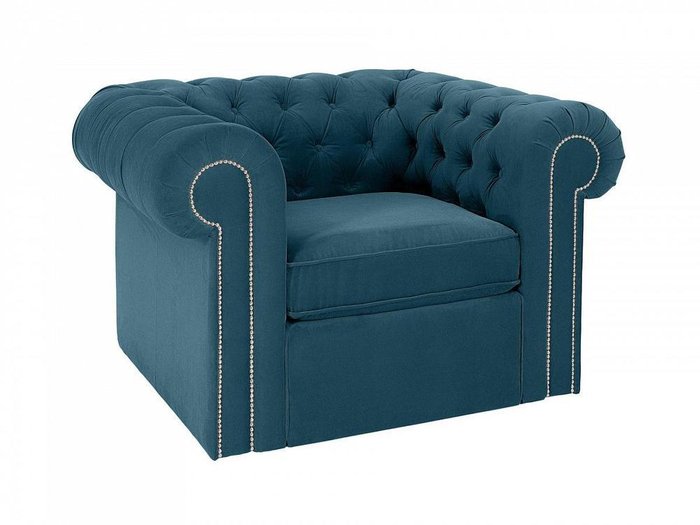Кресло Chesterfield синего цвета - купить Интерьерные кресла по цене 54810.0