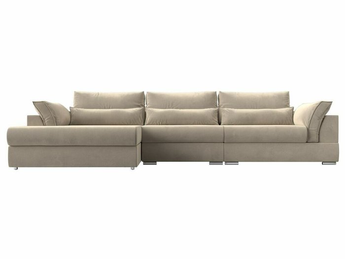 Угловой диван-кровать Пекин Long бежевого цвета угол левый - купить Угловые диваны по цене 109999.0