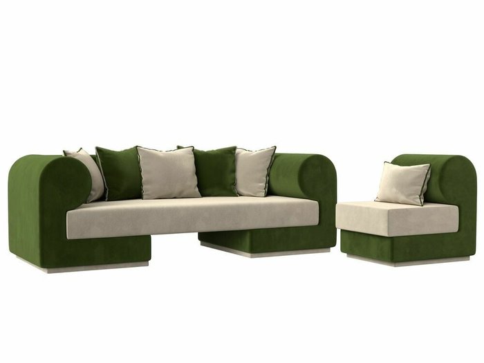 Набор мягкой мебели Кипр 2 бежево-зеленого цвета