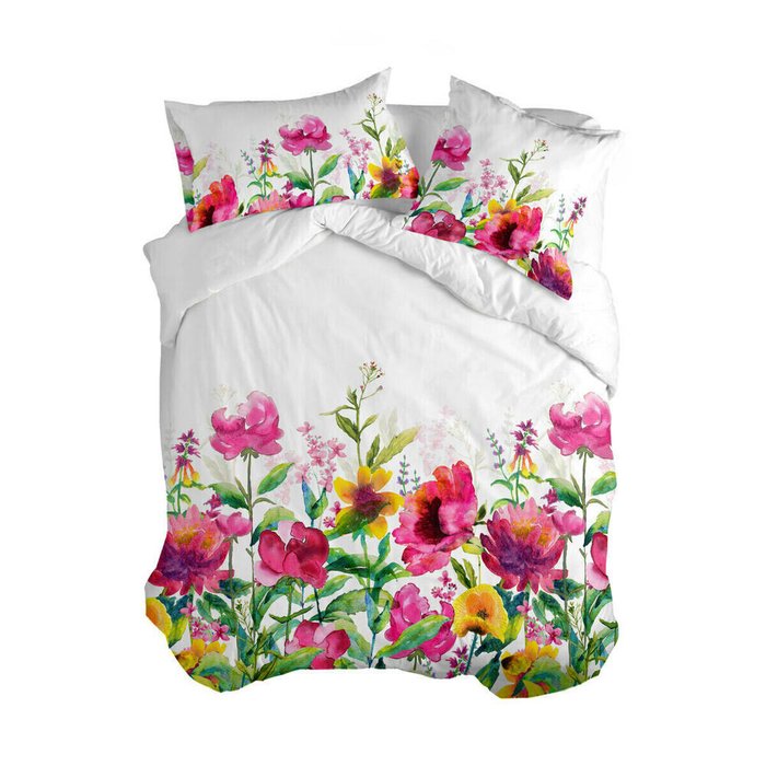 Пододеяльник Cassia 220х240 бело-розового цвета Пододеяльник Cassia 220х240 бело-розового цвета