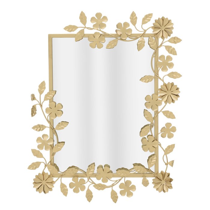 Зеркало настенное в металлической раме золотого цвета 