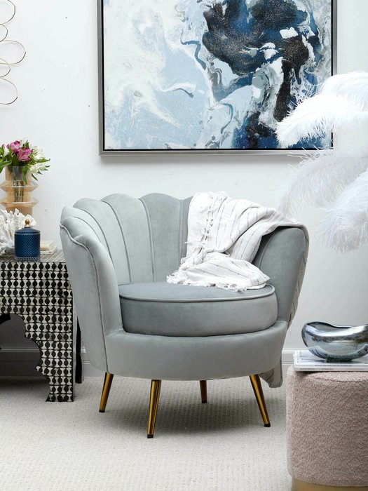 Кресло Флоренция серого цвета - лучшие Интерьерные кресла в INMYROOM