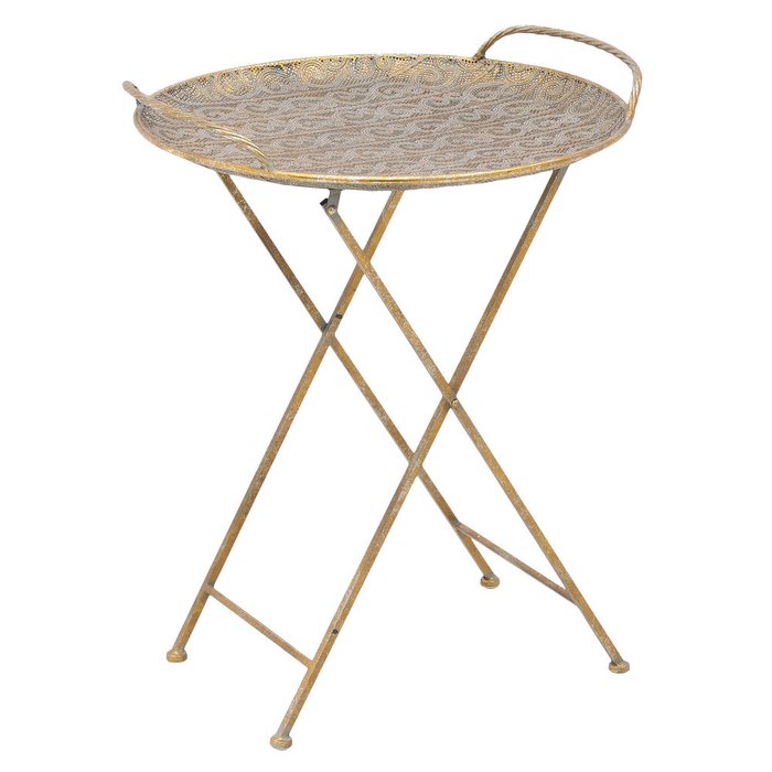 Кофейный столик-поднос из металла золотого цвета - купить Кофейные столики по цене 8800.0