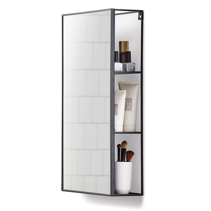 Настенное зеркало Umbra cubiko чёрное - купить Настенные зеркала по цене 9200.0 Настенное зеркало Umbra cubiko чёрное - купить Настенные зеркала по цене 9200.0