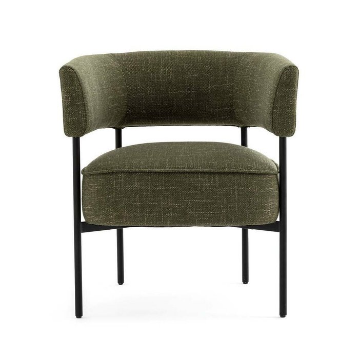 Кресло из ткани меланж и металла Morton зеленого цвета - купить Интерьерные кресла по цене 49585.0
