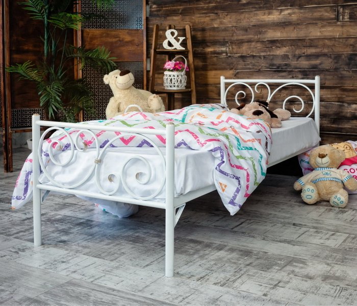 Кровать Мадлен 80х160 белого цвета  - купить Одноярусные кроватки по цене 15990.0