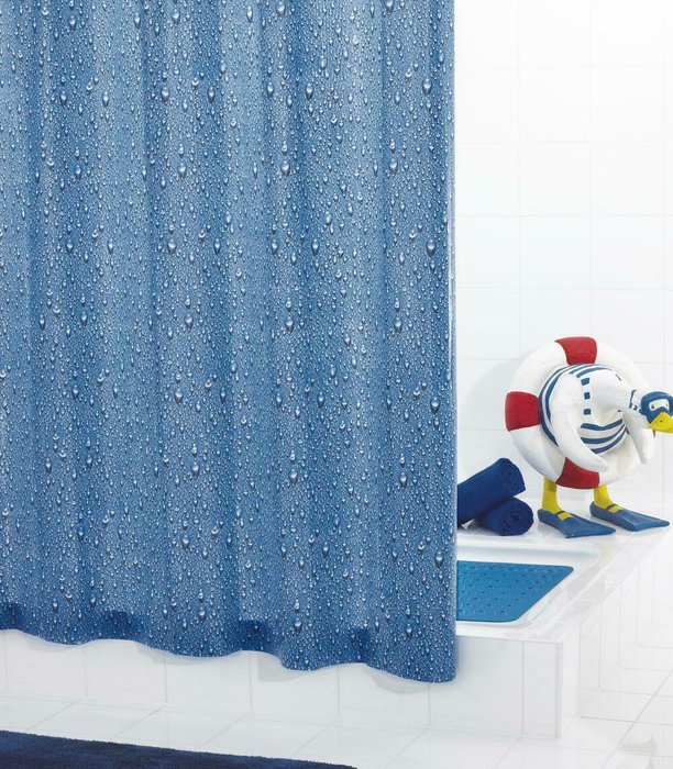 Штора для ванных комнат Drops синий/голубой - купить Шторки для душа по цене 2343.0