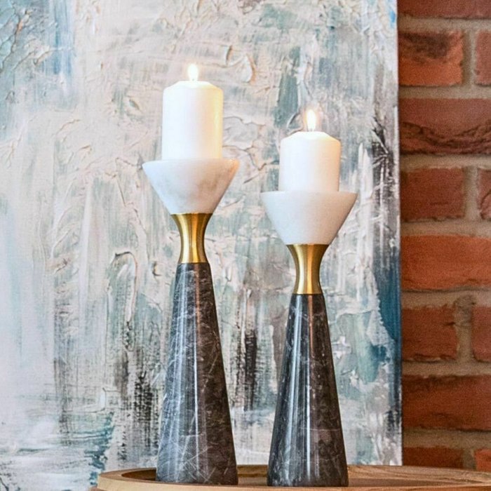 Декоративный подсвечник Black & White Candleholder черного цвета - лучшие Подсвечники в INMYROOM
