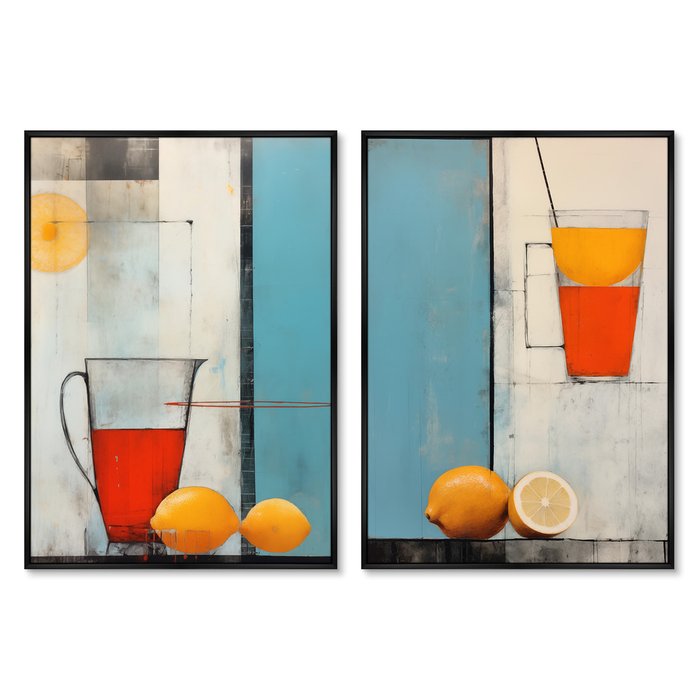 Набор из двух репродукций картин Coctel de citricos, 2024г.