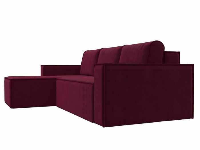 Угловой диван-кровать Куба бордового цвета левый угол - лучшие Угловые диваны в INMYROOM