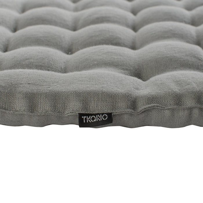Декоративная подушка на стул из умягченного льна серого цвета - лучшие Декоративные подушки в INMYROOM