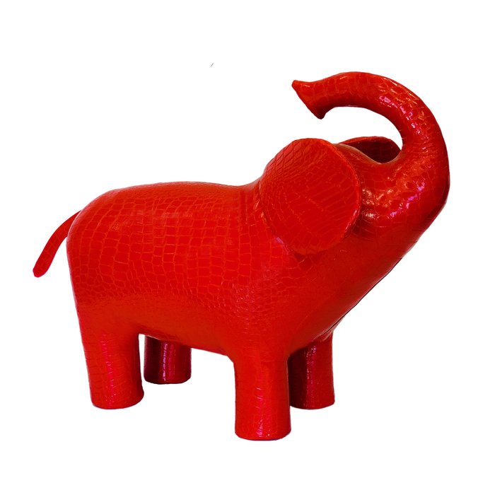 Пуф Слон 2 красного цвета
