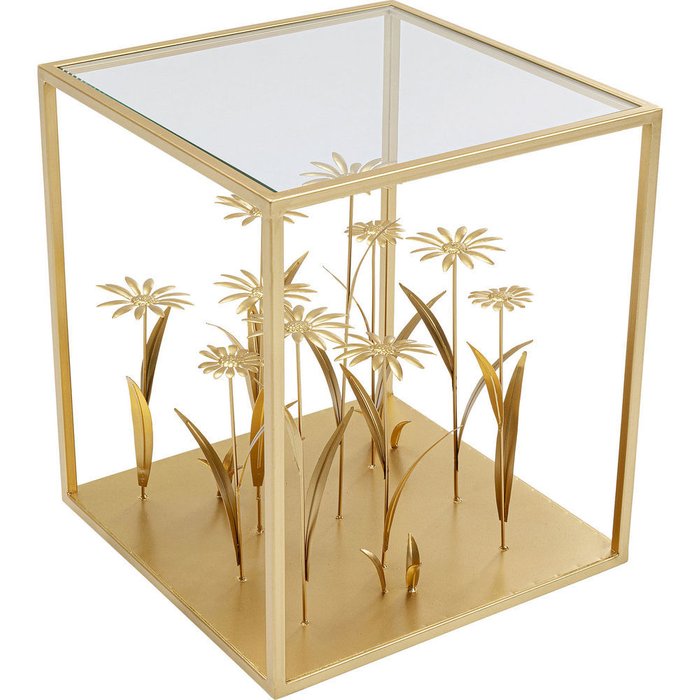 Столик приставной Flowers с золотыми цветами - купить Кофейные столики по цене 23210.0