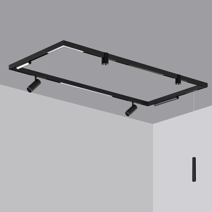 Шинопровод накладной/подвесной в комплекте заглушки 2шт, крышка и соединительная планка 1шт Novotech Port Vector 135300 - лучшие Шинопровод в INMYROOM