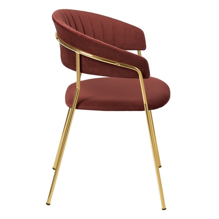 Стул Turin терракотового цвета с золотыми ножками - лучшие Обеденные стулья в INMYROOM