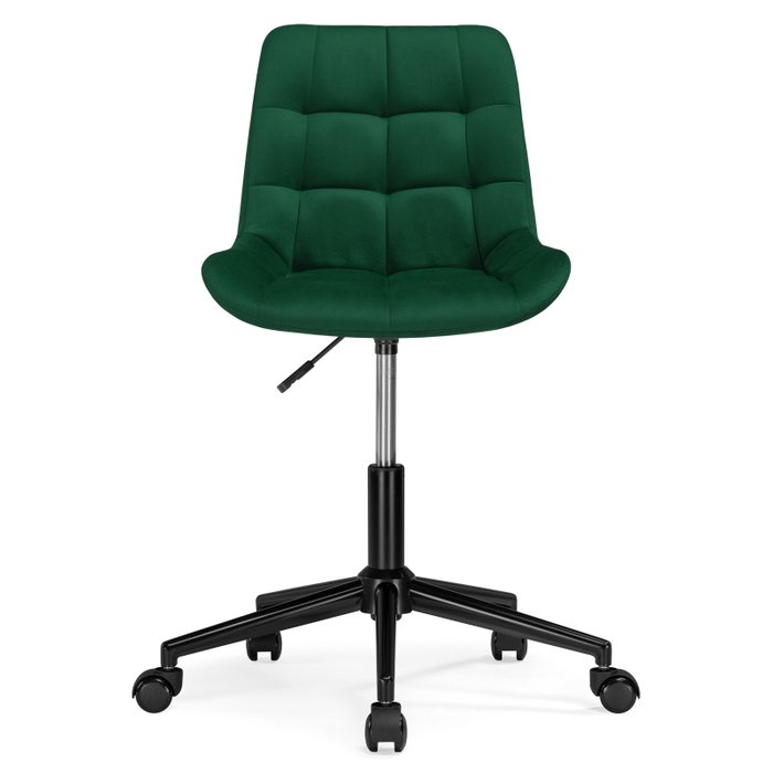Офисный стул Честер темно-зеленого цвета с черным основанием - лучшие Офисные кресла в INMYROOM
