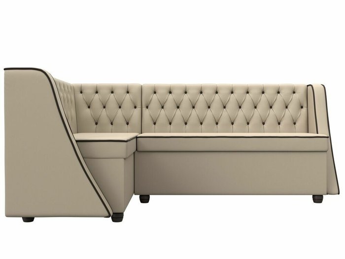 Кухонный угловой диван Лофт бежевого цвета (экокожа) левый угол - купить Угловые диваны по цене 48999.0