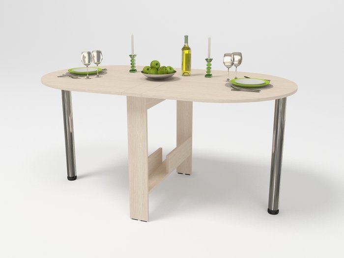 Стол обеденный раскладной бежевого цвета - купить Обеденные столы по цене 6400.0