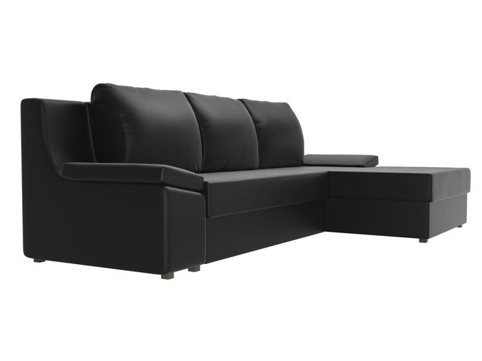 Угловой диван-кровать Челси черного цвета (экокожа) - лучшие Угловые диваны в INMYROOM