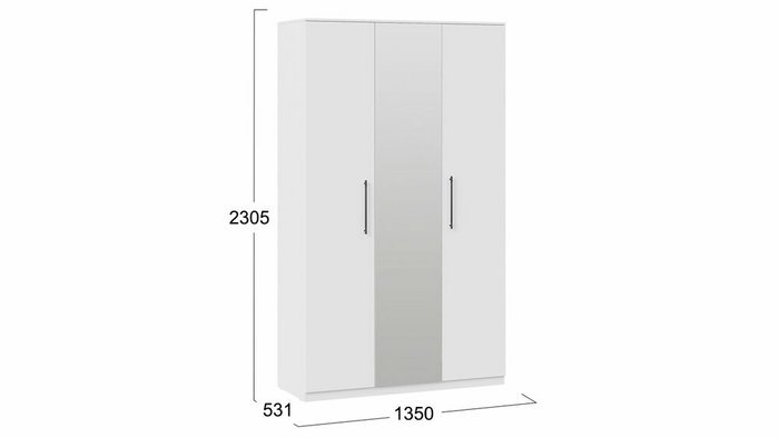 Шкаф комбинированный Агата белого цвета - купить Шкафы распашные по цене 21999.0