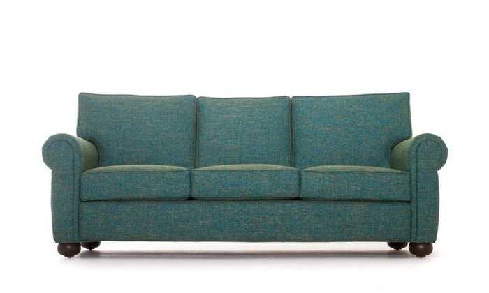 Прямой диван зеленого цвета